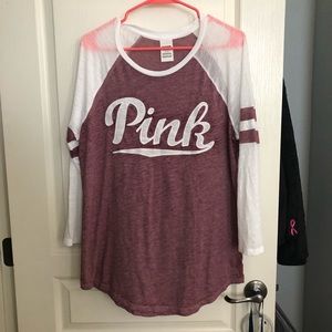 Vs pink 3 quarter sleeve